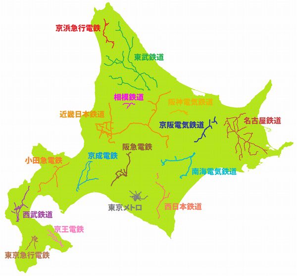 北海道の大きさがよく分かる比較地図