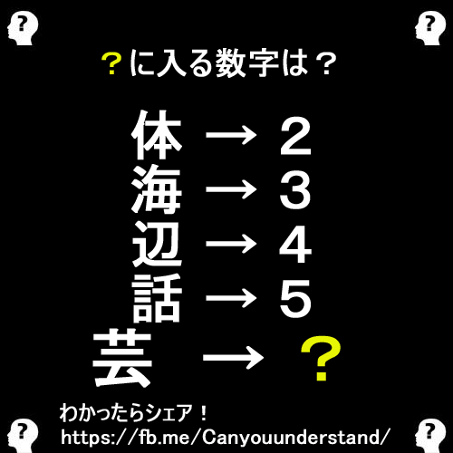 に当てはまる数字はいくつでしょうか