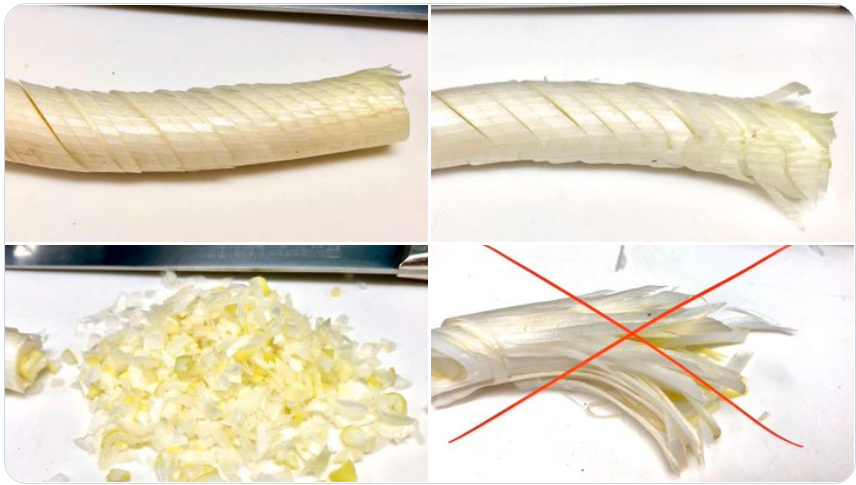 麻婆豆腐やエビチリ用の「長ネギみじん切り」の切り方